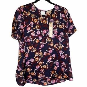 Serein Stitch Fix Short Sleeve Floral Blouse New